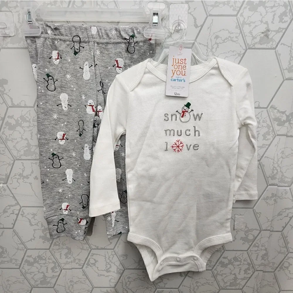New Lot of two Christmas Pajamas Set Size 12 months